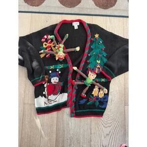 Vintage Christmas Elf Gand Knit‎ Sweater
